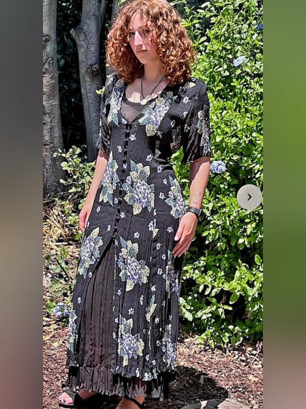 Marina Floral Maxi Dress in Black & Purple